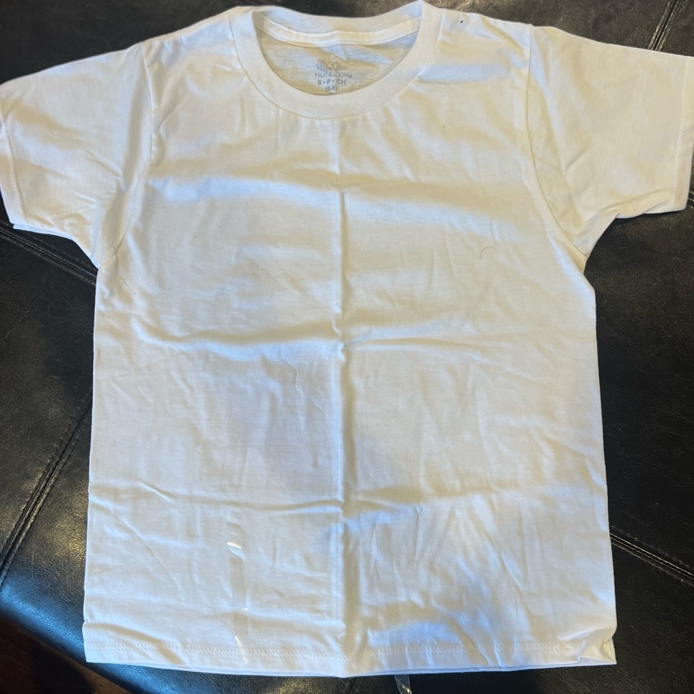 (6) white tee shirts new without tags size 6-8